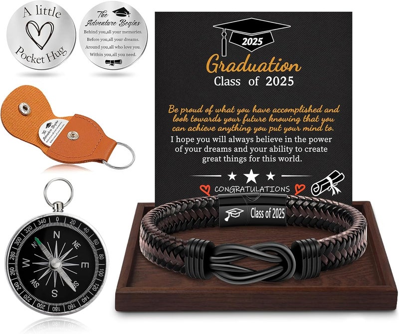 Btysun Valentines Day Gifts for Him Boyfriend Morse Code Bracelets for Men Husband Mens Bracelets Graduation Gifts for Him Fathers Day Adjustable Leather Bracelet Motivational Birthday Annivesary Jewelry Stocking Stuffers - Image 2
